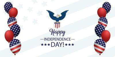 Happy USA Independence Day Fourth of July background USA Independence Day. Template for Fourth of July. Vector illustration Happy Independence Day Fourth of July, greeting card on a light star