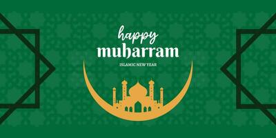 muharram Mubarak santo mes hijri islámico nuevo año hijri 1444 viernes julio 29 hijri derivado desde hijra sentido migración comenzando punto de islámico calendario es migración de profeta Mahoma desde la meca vector