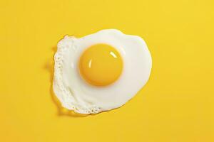 AI generated Fried egg on a yellow background. AI Generated photo