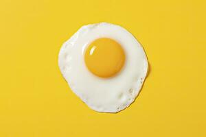 AI generated Fried egg on a yellow background. AI Generated photo