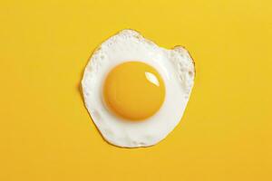 AI generated Fried egg on a yellow background. AI Generated photo