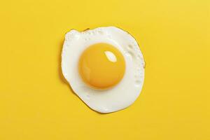 AI generated Fried egg on a yellow background. AI Generated photo