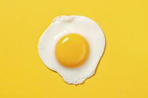 AI generated Fried egg on a yellow background. AI Generated photo