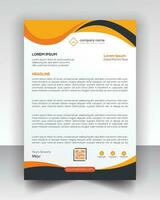 Letterhead flyer vector fully editable brochure design Simple medical flyer design vector art with editable fonts and decor nice color combination orange yellow black blue navy