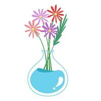 flower in vase vector