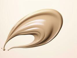 AI generated Liquid foundation splash element, fluid cosmetic cream 3d rendering. AI Generated photo