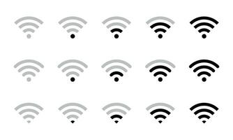 señal fuerza Wifi icono conjunto recopilación. inalámbrico conexión red símbolo vector