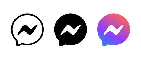 Facebook Mensajero aplicación logo icono vector. social medios de comunicación mensajería solicitud vector