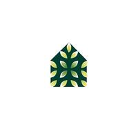 The natural house logo in green can be used as a symbol, brand identity, company logo, icon, or others. Colors and text can be changed according to your needs. vector