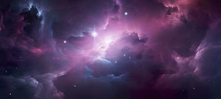 AI generated Galaxy texture with stars and beautiful nebula in the background, pink and gray. AI Generated photo