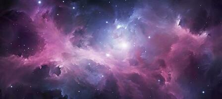 AI generated Galaxy texture with stars and beautiful nebula in the background, pink and gray. AI Generated photo