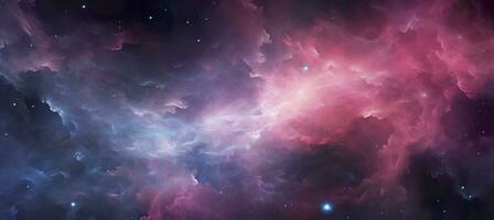AI generated Galaxy texture with stars and beautiful nebula in the background, pink and gray. AI Generated photo