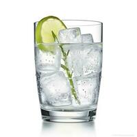 AI generated Gin tonic glass of water with ice isolated on white background. AI Generated photo