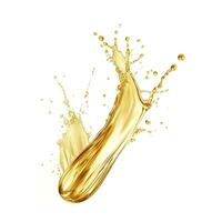 AI generated Golden Oil or Cosmetic essence splash isolated on white background, 3d illustration. AI Generated photo