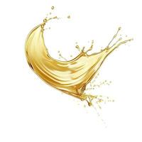 AI generated Golden Oil or Cosmetic essence splash isolated on white background, 3d illustration. AI Generated photo