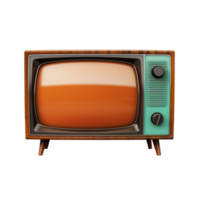 AI generated Retro television isolated on transparent background. Old vintage TV set with copy space png