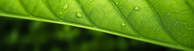 AI generated Green leaf nature background. AI Generated photo