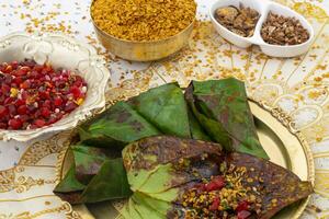 Indian Traditional Mouth Freshener Sweet Paan photo