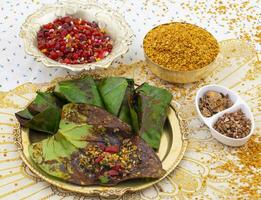 Indian Traditional Mouth Freshener Sweet Paan photo