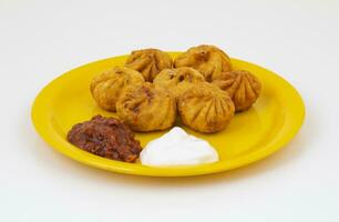 Fried Momos is a Traditional Dumpling Food From Nepal photo