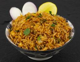 Indian Cuisine Vegetarian Fried Rice Or Pulav photo