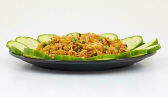 Indian Cuisine Vegetarian Fried Rice Or Pulav photo