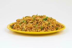 Indian Cuisine Vegetarian Fried Rice Or Pulav photo