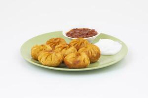 Fried Momos is a Traditional Dumpling Food From Nepal photo