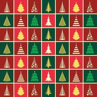 Bright Christmas Pattern with Different Stylized Pine trees. Christmas Tree Pattern vector