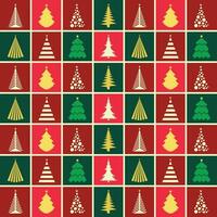 Bright Christmas Pattern with Different Stylized Pine trees. Christmas Tree Pattern vector