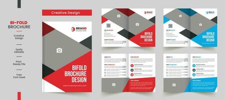 Clean Corporate bifold brochure template premium style with modern style and clean concept use for business proposal and business profile vector