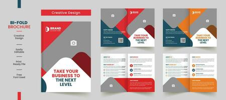 Clean Corporate bifold brochure template premium style with modern style and clean concept use for business proposal and business profile vector