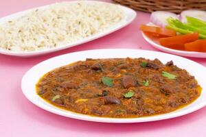 Rajma Chawal or Rajma Jeera Chawal Rice is a Traditional North Indian Food photo