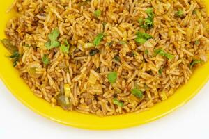 Indian Cuisine Vegetarian Fried Rice Or Pulav photo