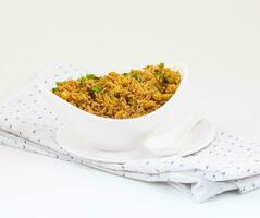 Indian Cuisine Vegetarian Fried Rice Or Pulav photo