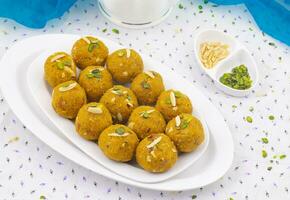 Indian Traditional Winter Sweet Food Methi Laddu photo