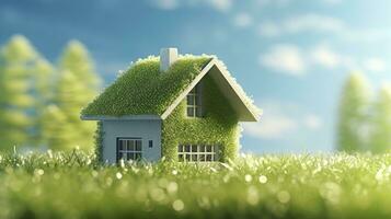 AI generated Green and environmentally friendly housing concept. AI Generated photo