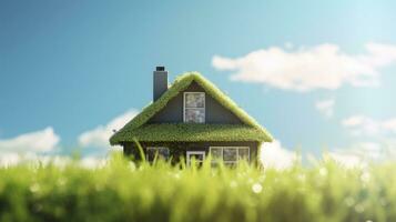 AI generated Green and environmentally friendly housing concept. AI Generated photo