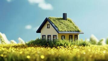 AI generated Green and environmentally friendly housing concept. AI Generated photo