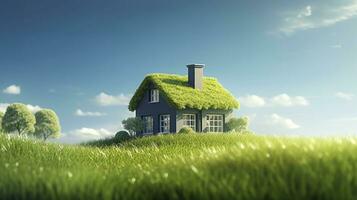 AI generated Green and environmentally friendly housing concept. AI Generated photo