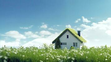 AI generated Green and environmentally friendly housing concept. AI Generated photo