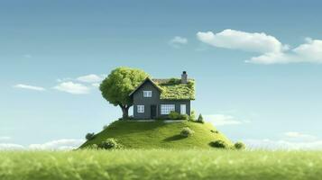 AI generated Green and environmentally friendly housing concept. AI Generated photo