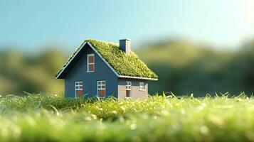 AI generated Green and environmentally friendly housing concept. AI Generated photo