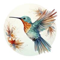 AI generated Hummingbird clipart on white background. AI Generated photo