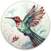 AI generated Hummingbird clipart on white background. AI Generated photo