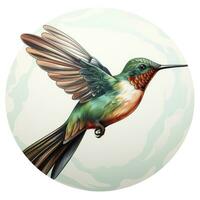 AI generated Hummingbird clipart on white background. AI Generated photo