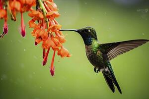 AI generated Hummingbird in Costa Rica. AI Generated. photo