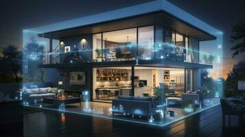 AI generated A Glimpse into the Connected Smart Home of Tomorrow. AI Generated photo