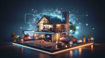 AI generated A Glimpse into the Connected Smart Home of Tomorrow. AI Generated photo