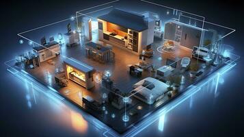 AI generated A Glimpse into the Connected Smart Home of Tomorrow. AI Generated photo